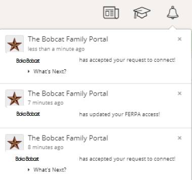 Bobcat Parent Portal Notification Samples
