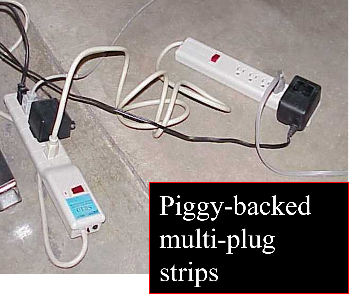Piggy-backed multi-plug strips