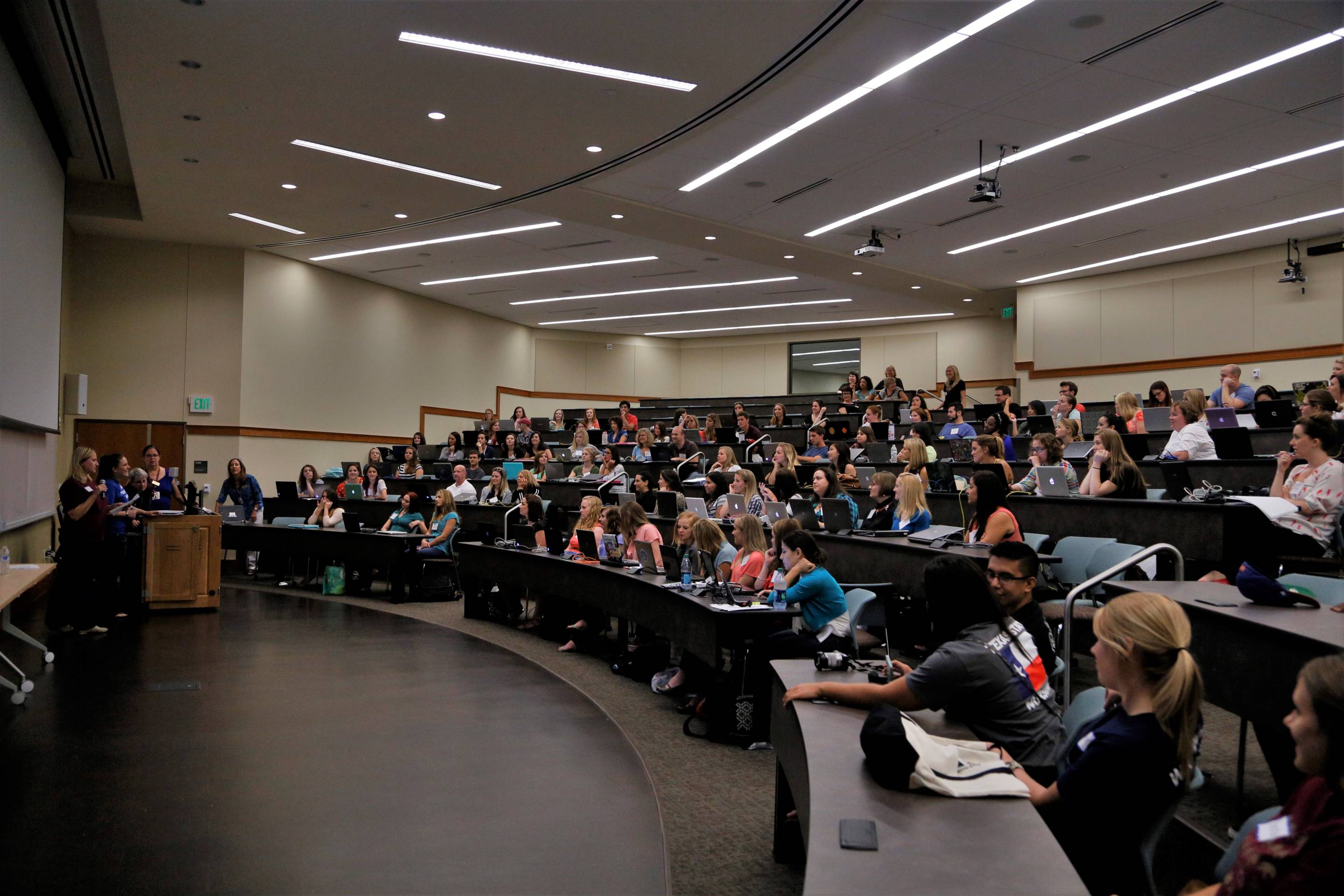students sitting in lecture hall Nursing 114