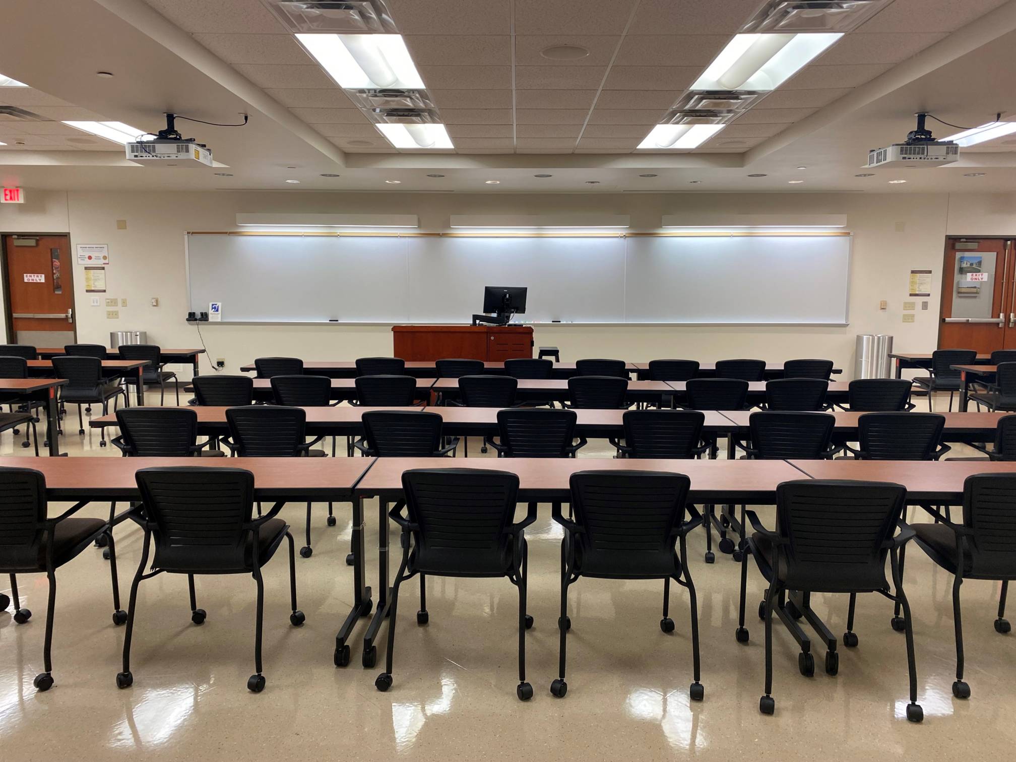 Back center view of lecture hall