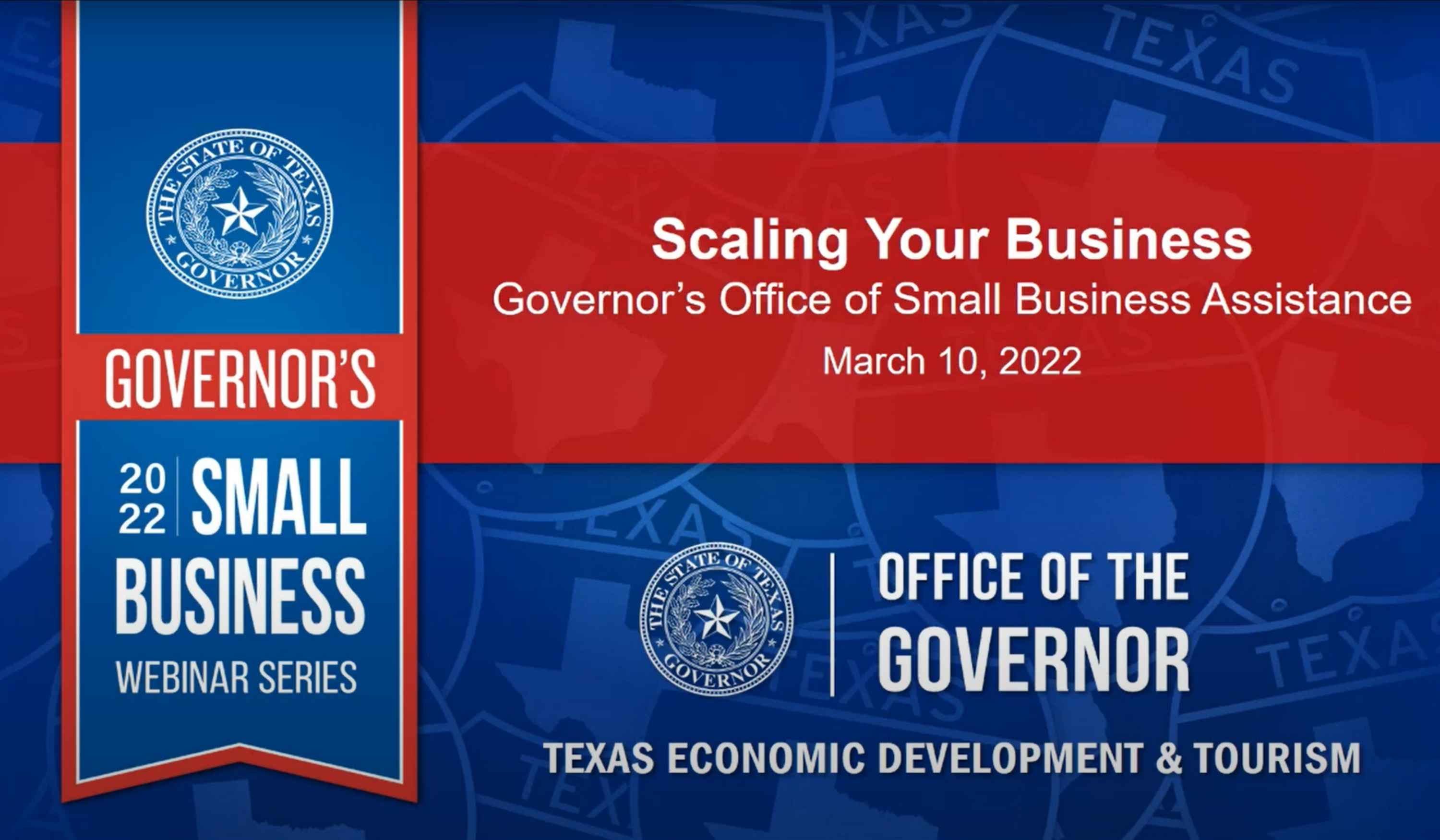 Texas Governor's Webinar on Small Business