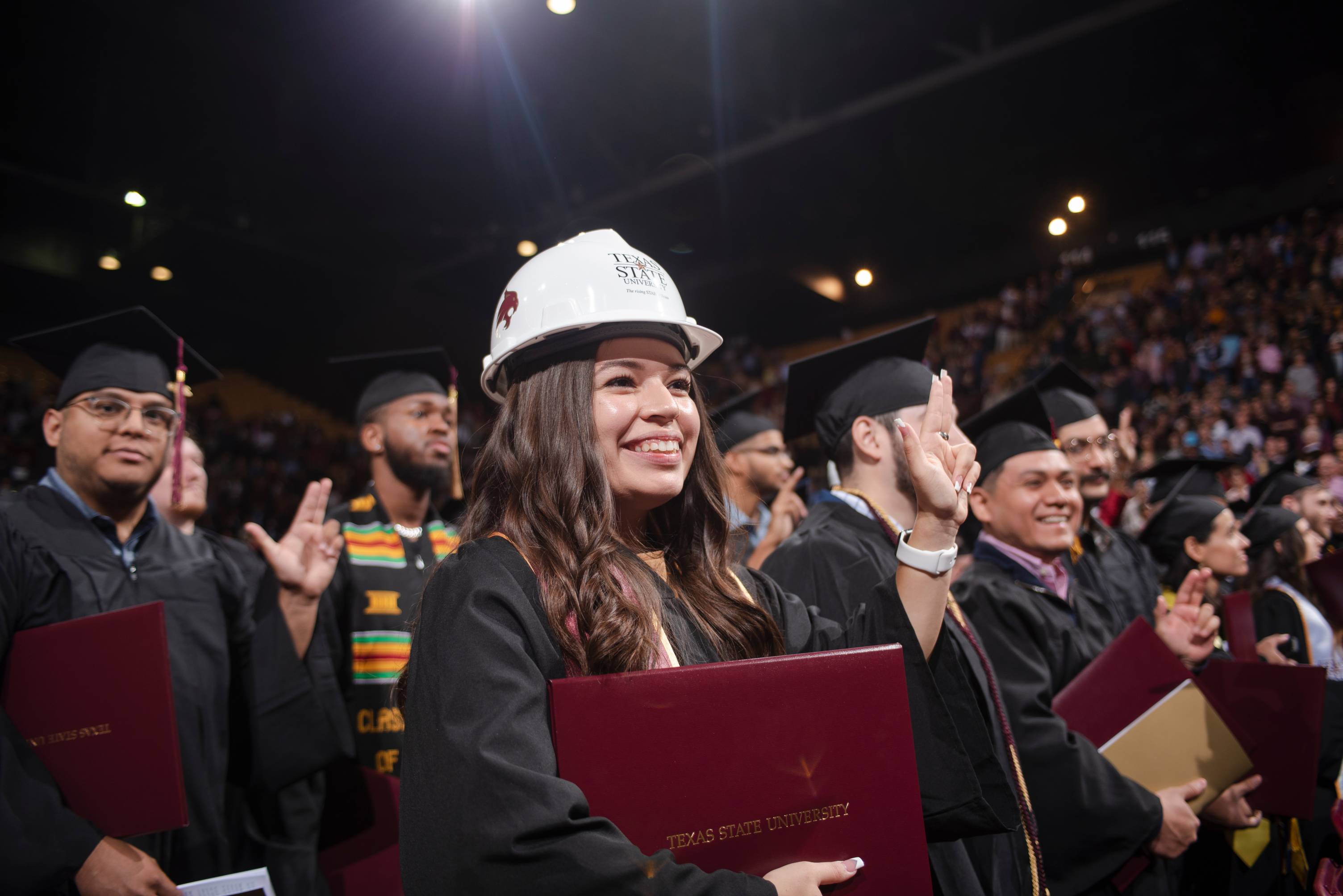Image of Texas State University graduating engineering student
