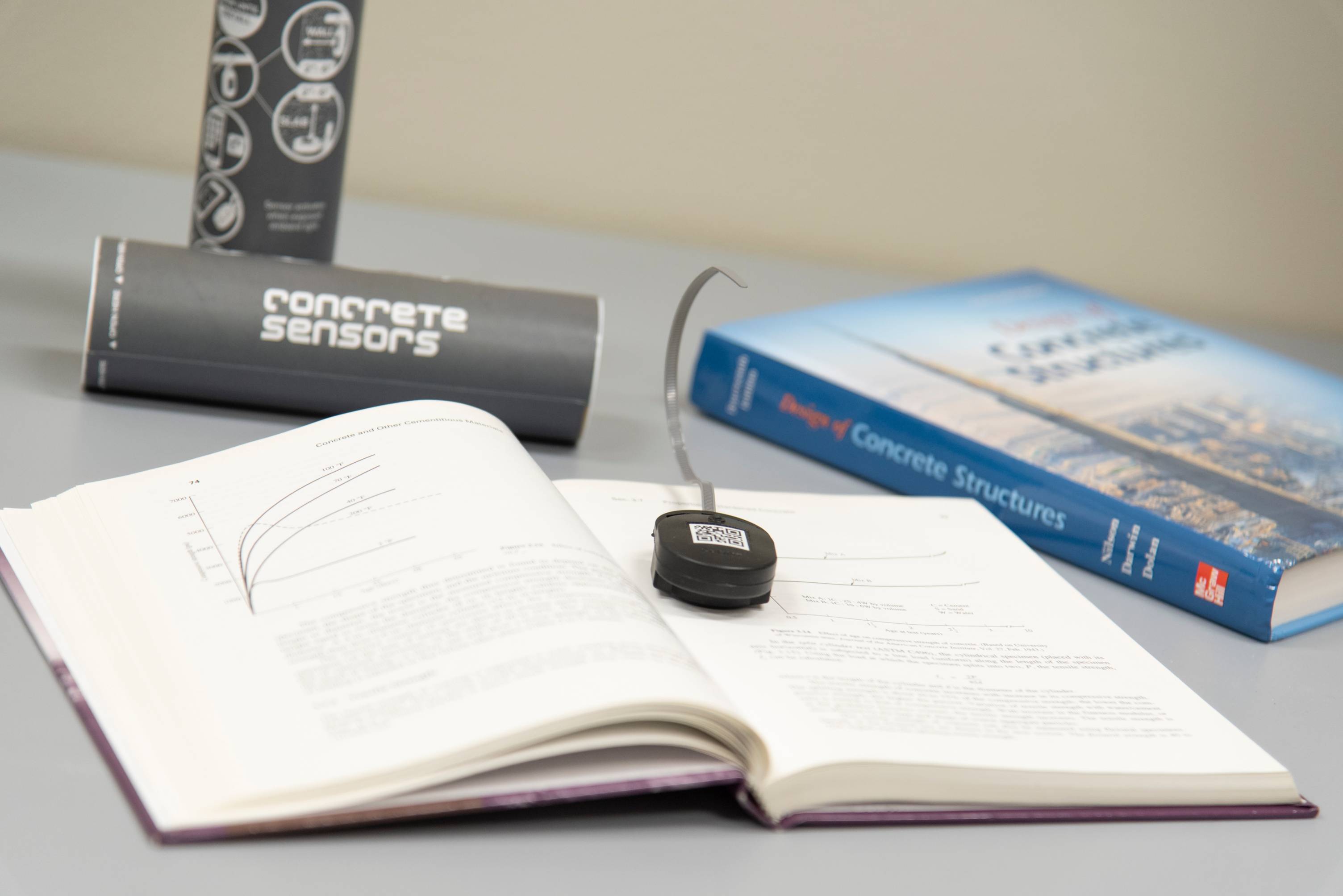 Civil engineering books on a table