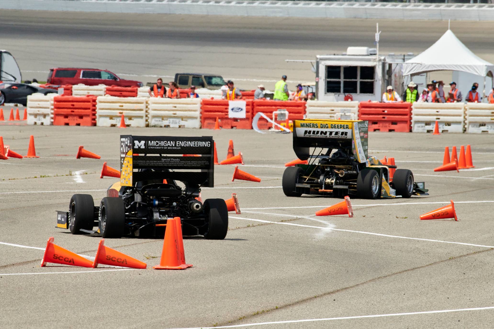 Student project vehicles competing in an international competition.