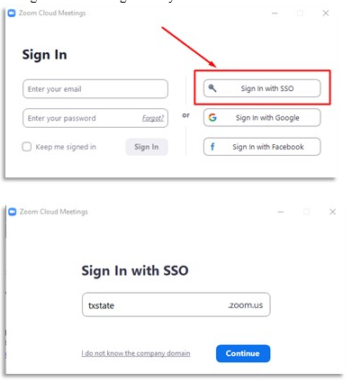 Zoom sign in with SSO