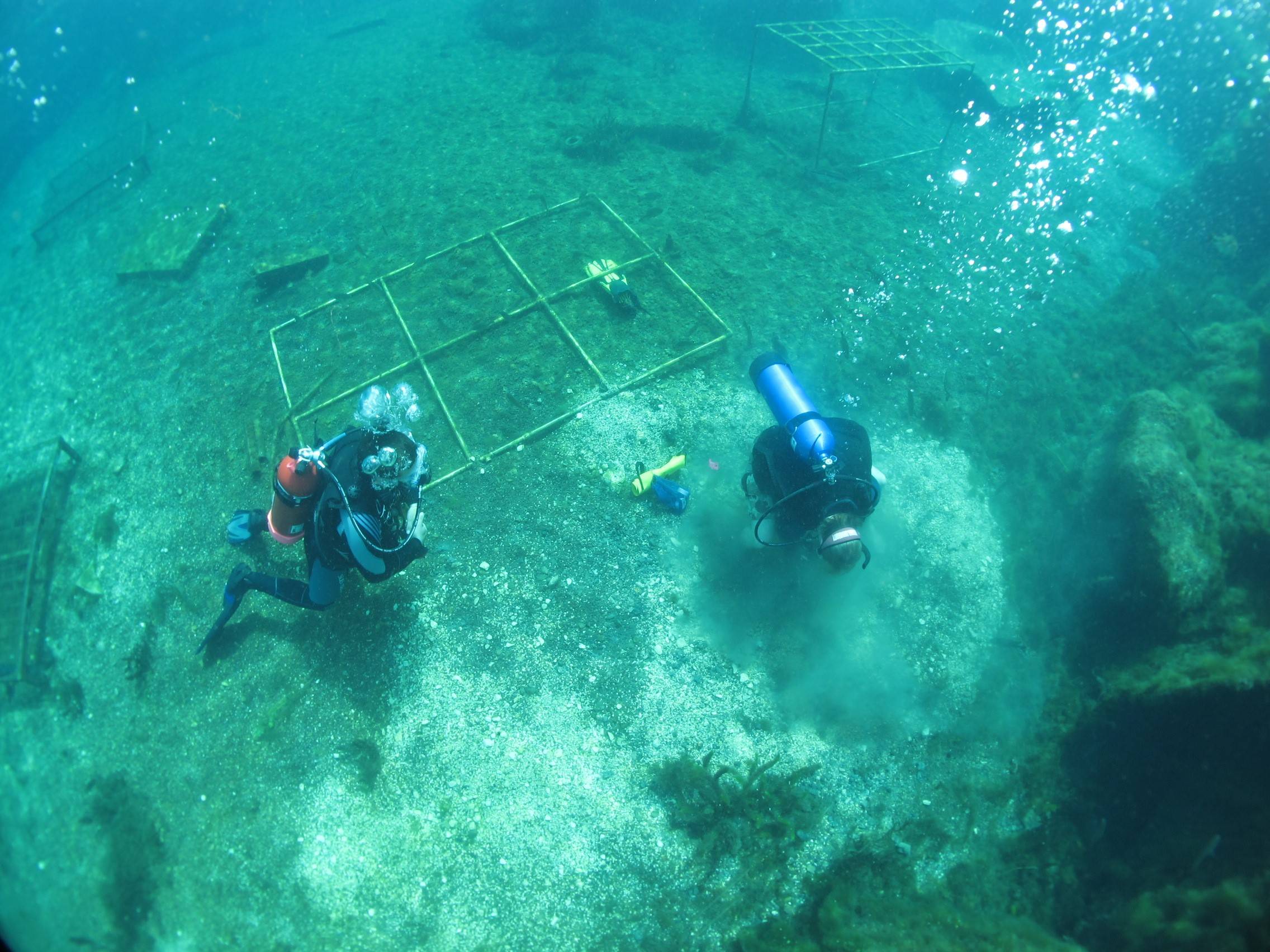Dr. Hanzelman conducting Underwater Archaeology