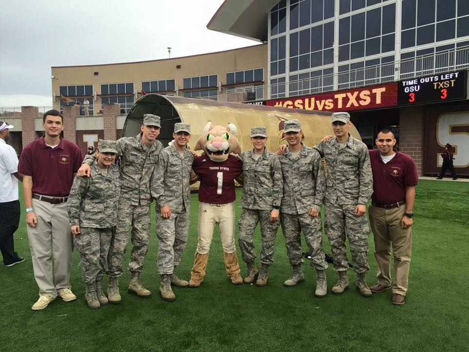 Det 840 Cadets and Boko - Texas State Athletics