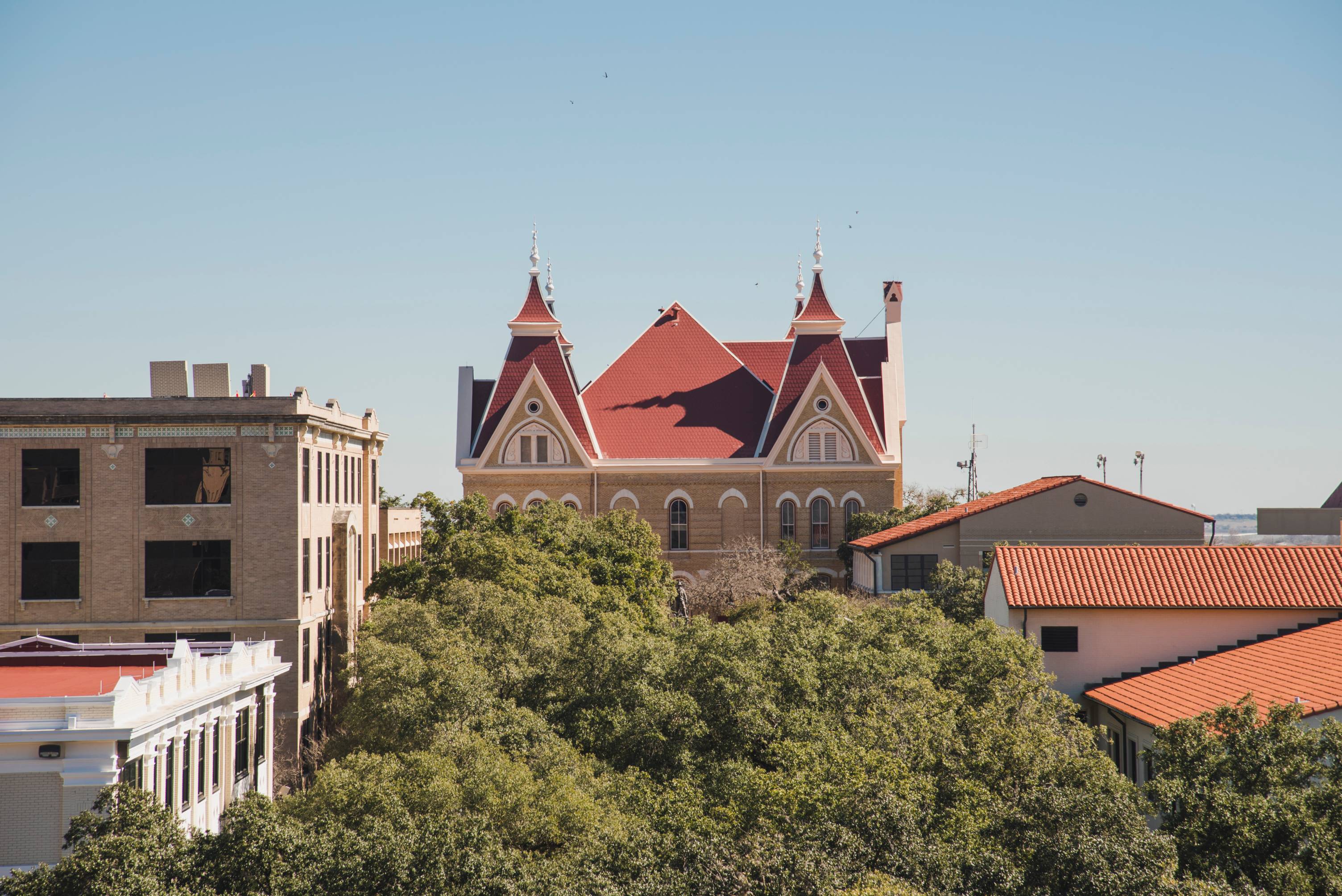 view of old main from afar