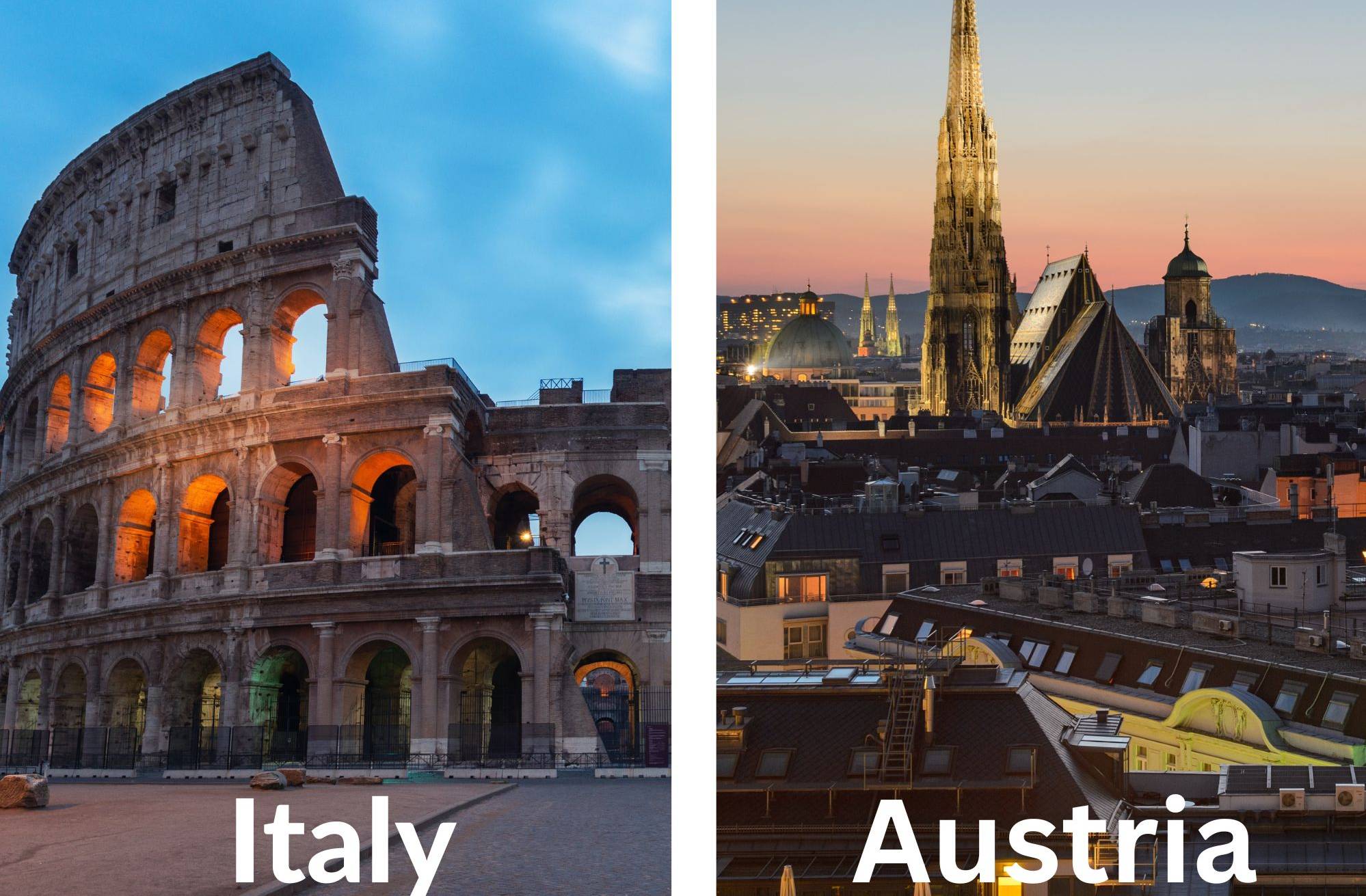 Austria - Vienna and Italy - Roma