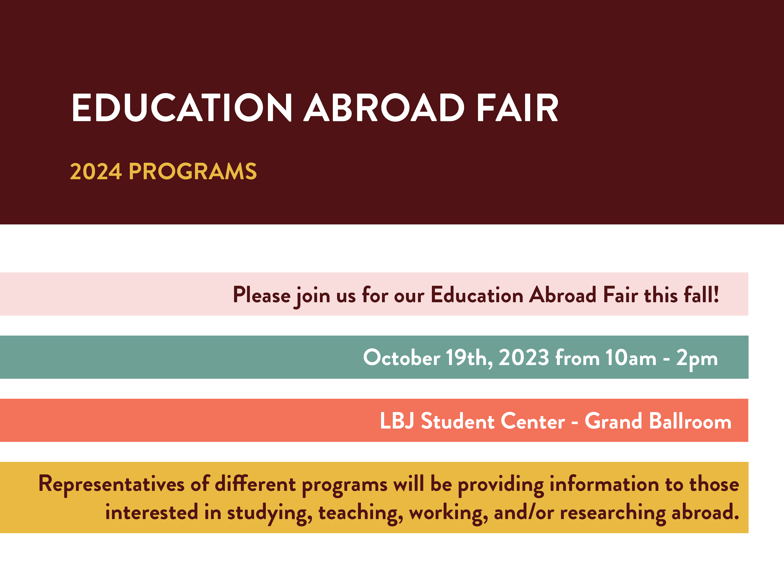 Education Abroad Fair Infographic