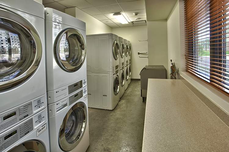 Laundry facility in residential hall on campus