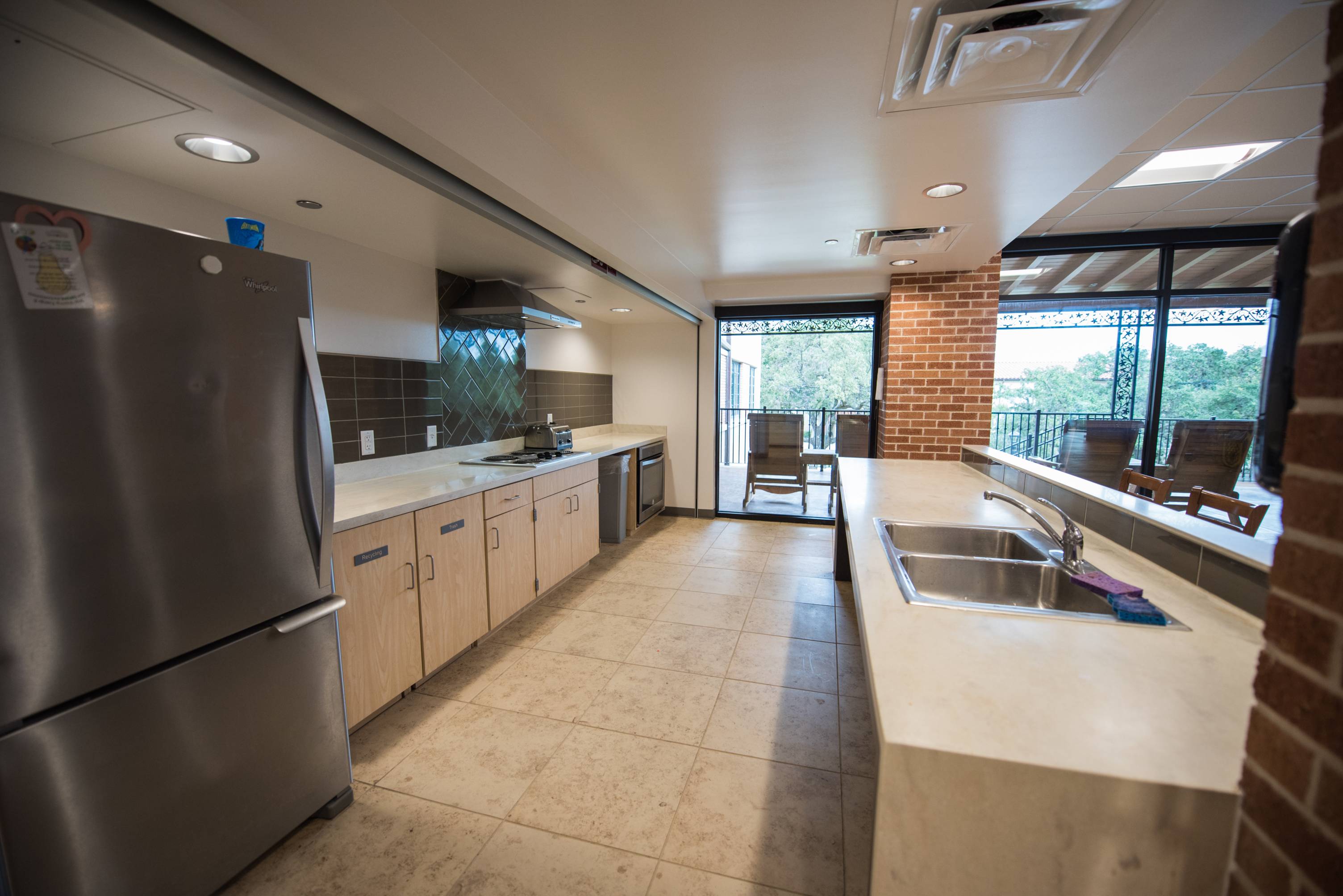 Kitchen space within residential hall on campus