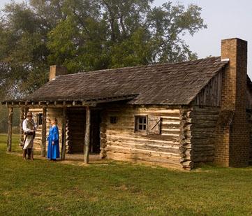 Image of an Historic double pin log cabin
