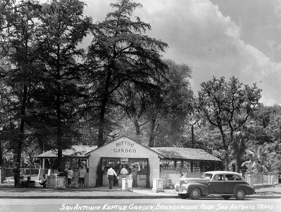 overview photo of entrance to reptile garden in 1939