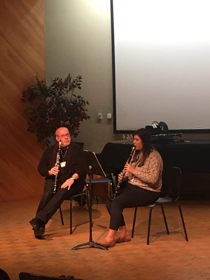 Texas State student Brittnay Hernandez performs during Gregory Raden's masterclass.
