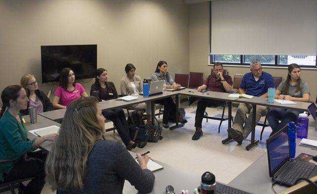 Texas State dietetic interns at a Food Security Learning Community meeting