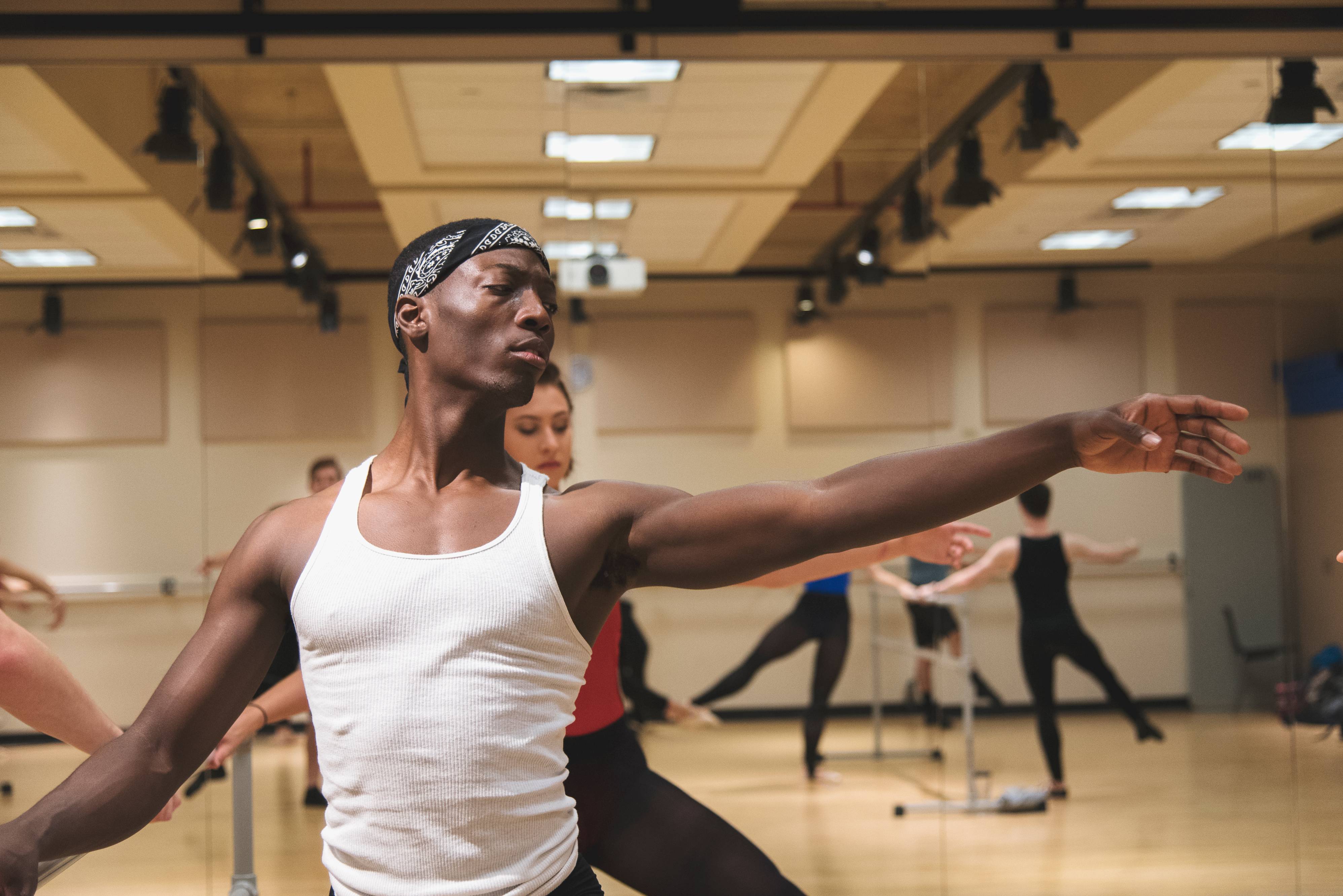 MT student in a dance class