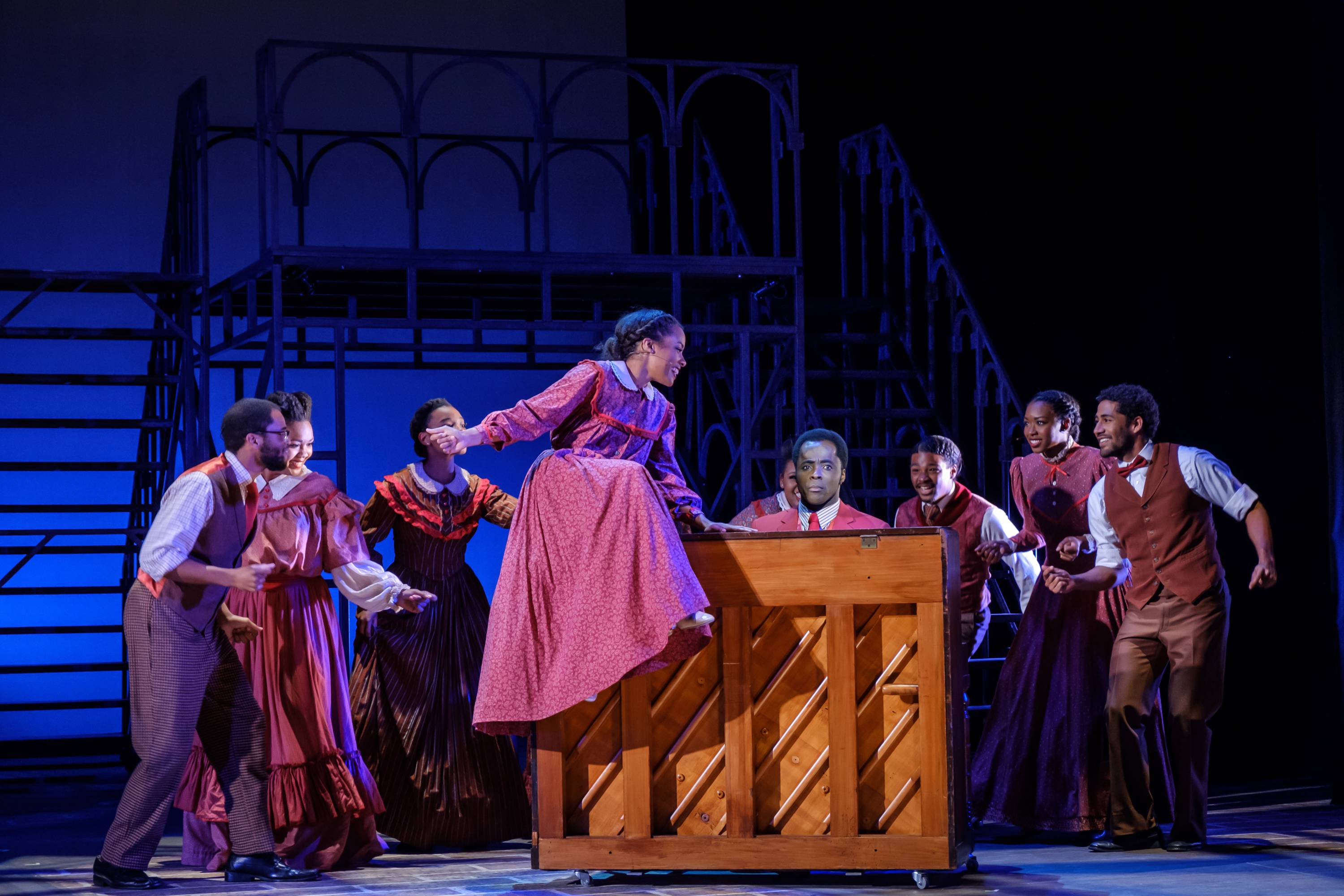 Sarah and Coalhouse in Ragtime at Texas State University