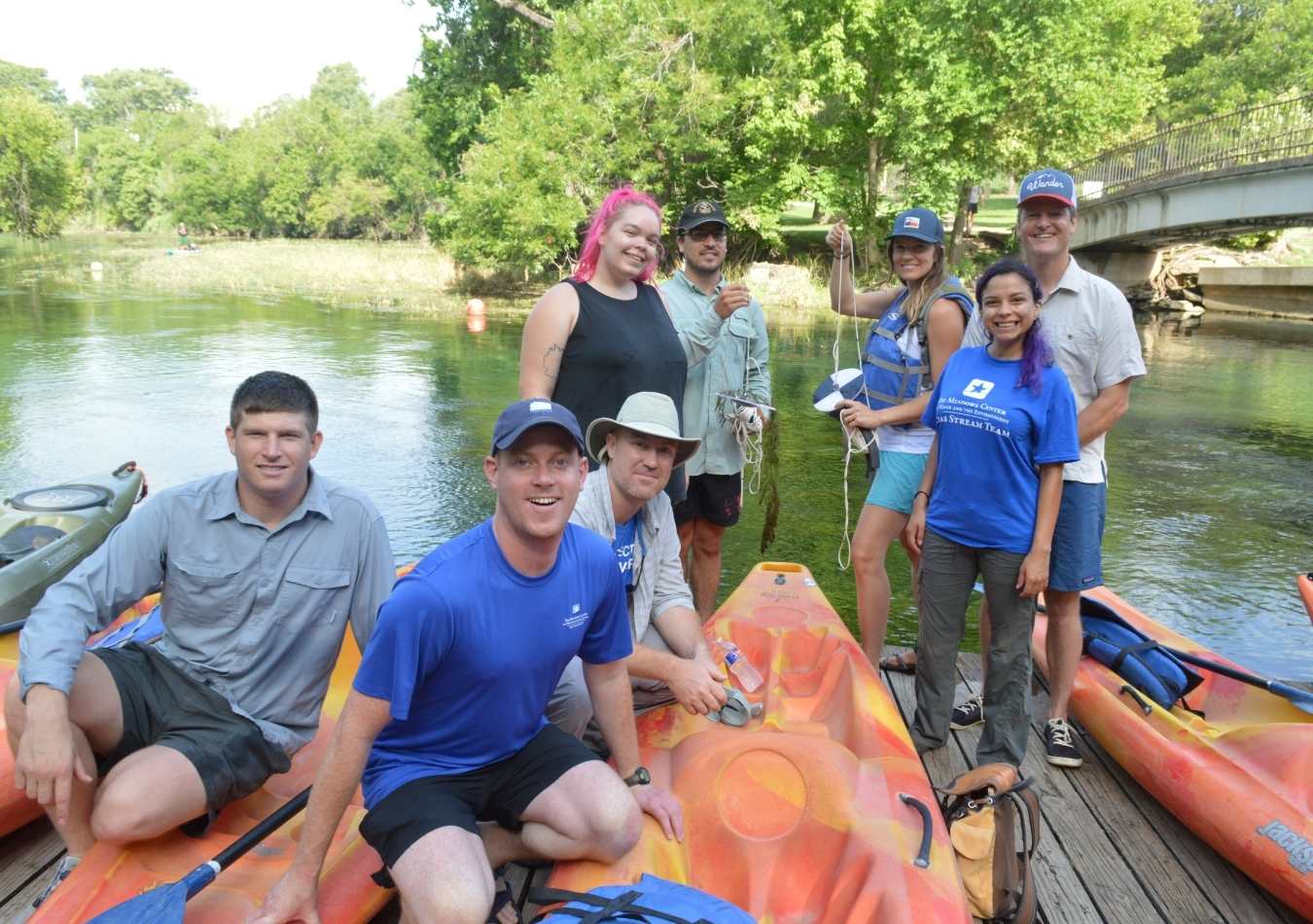 Texas Stream Team members on kayaks