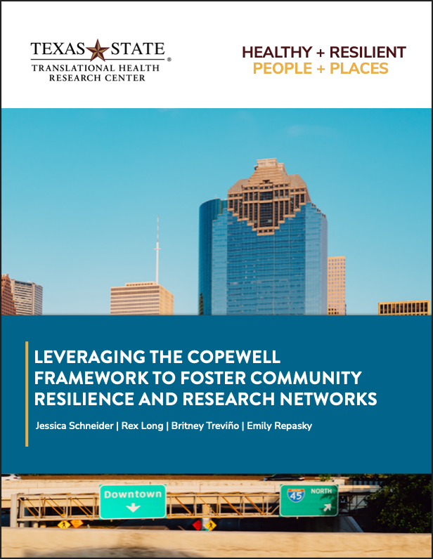 2022 COPEWELL Town Hall report cover titled "Leveraging the COPEWELL Framework to Foster Community Resilience and Research Networks."