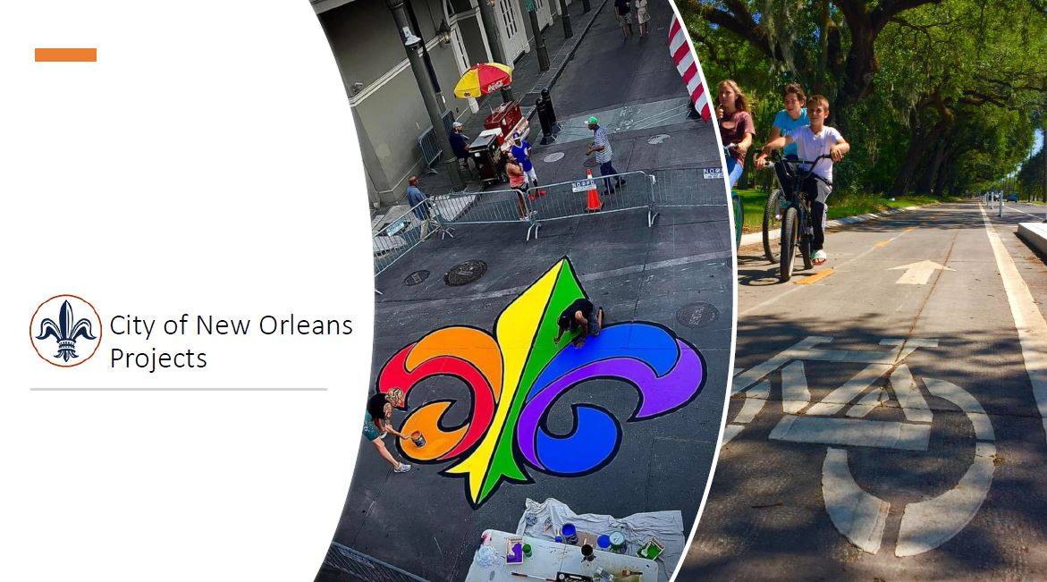 Presentation cover slide with the title: City of New Orleans Projects