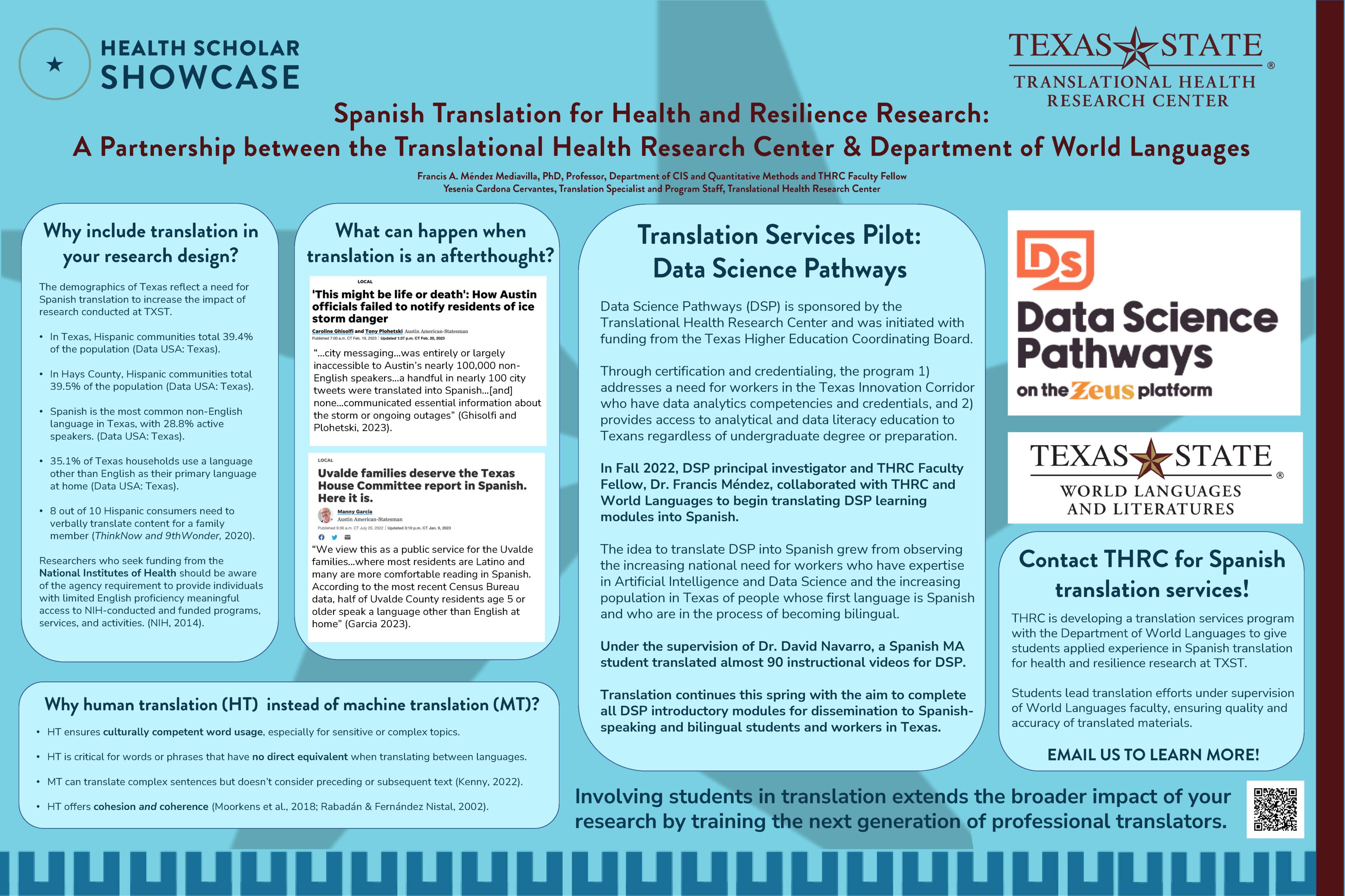 Francis Mendez Health Scholar Showcase poster