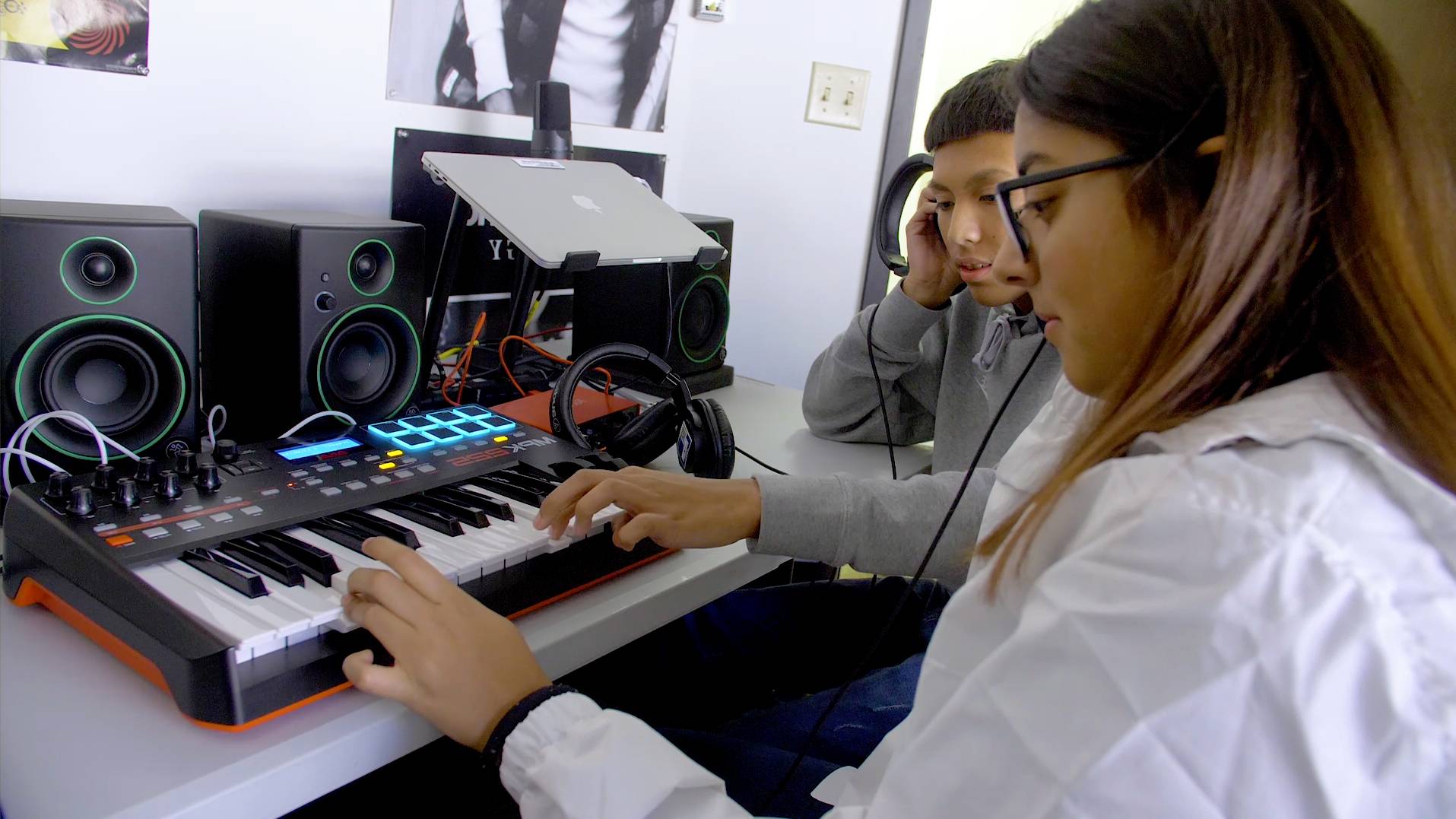 Students producing music at Sound Lab