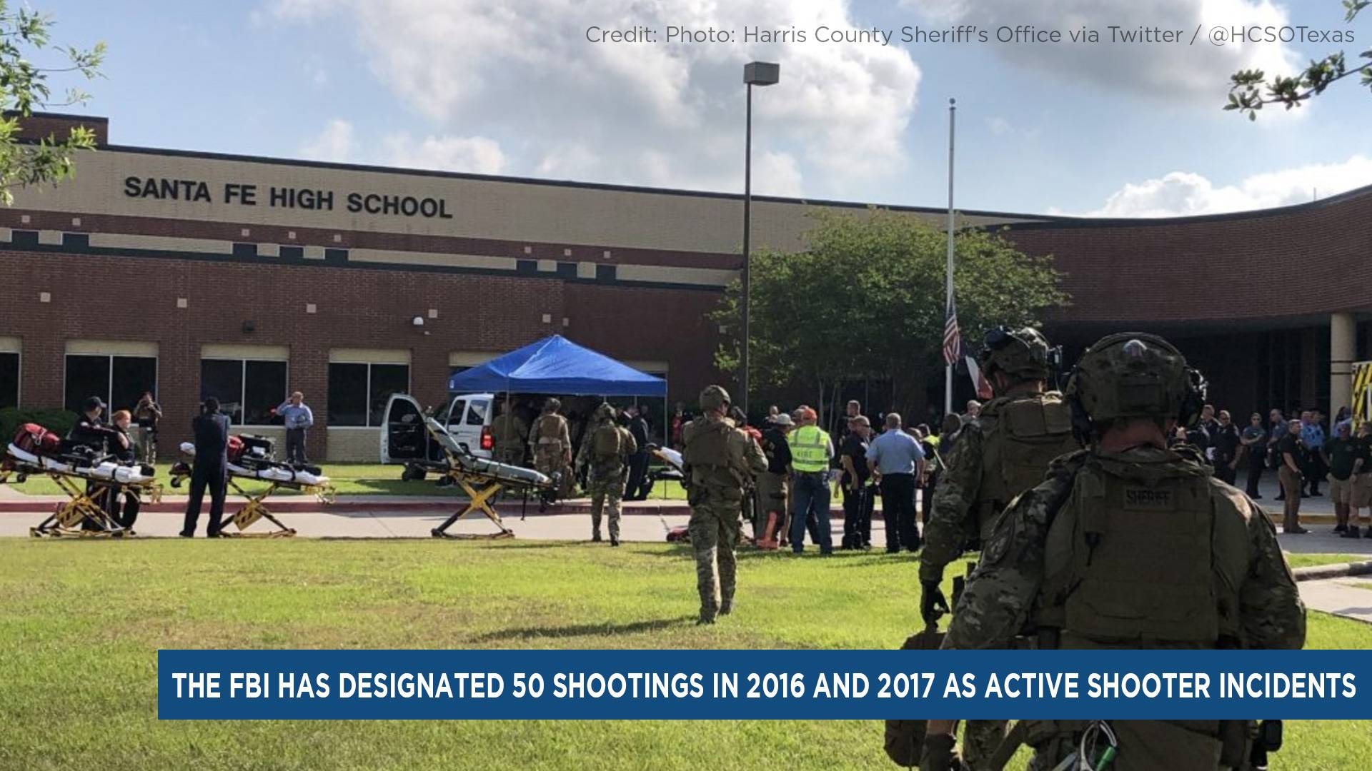 The FBI has designated 50 shootings in 2016 and 2017 as active shooter incidents - photo of santa fe high school