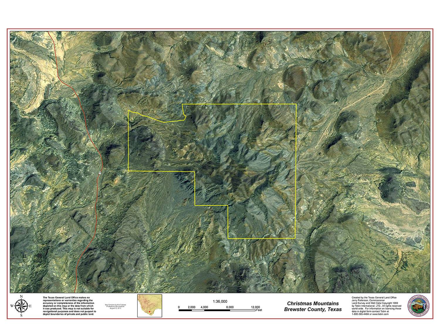 Map of Christmas Mountains Property
