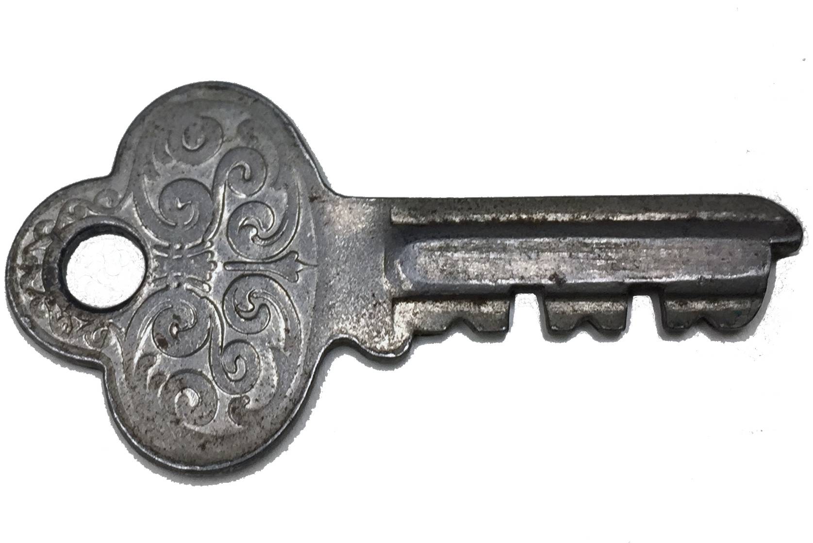 Photograph of an original key from the C.E. Evans Papers