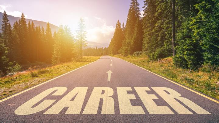 Image of a road with the word "Career" on it.