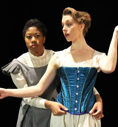 Ashley Hildreth (left) and Liliana Rose star in 'Intimate Apparel.' (Photo by Sara Mitschke)