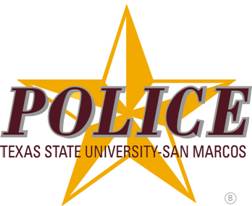 Texas State University Police logo with yellow star