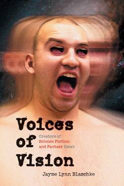 Flyer for the Voices of Vision performance. A scary man with mouths for eyes