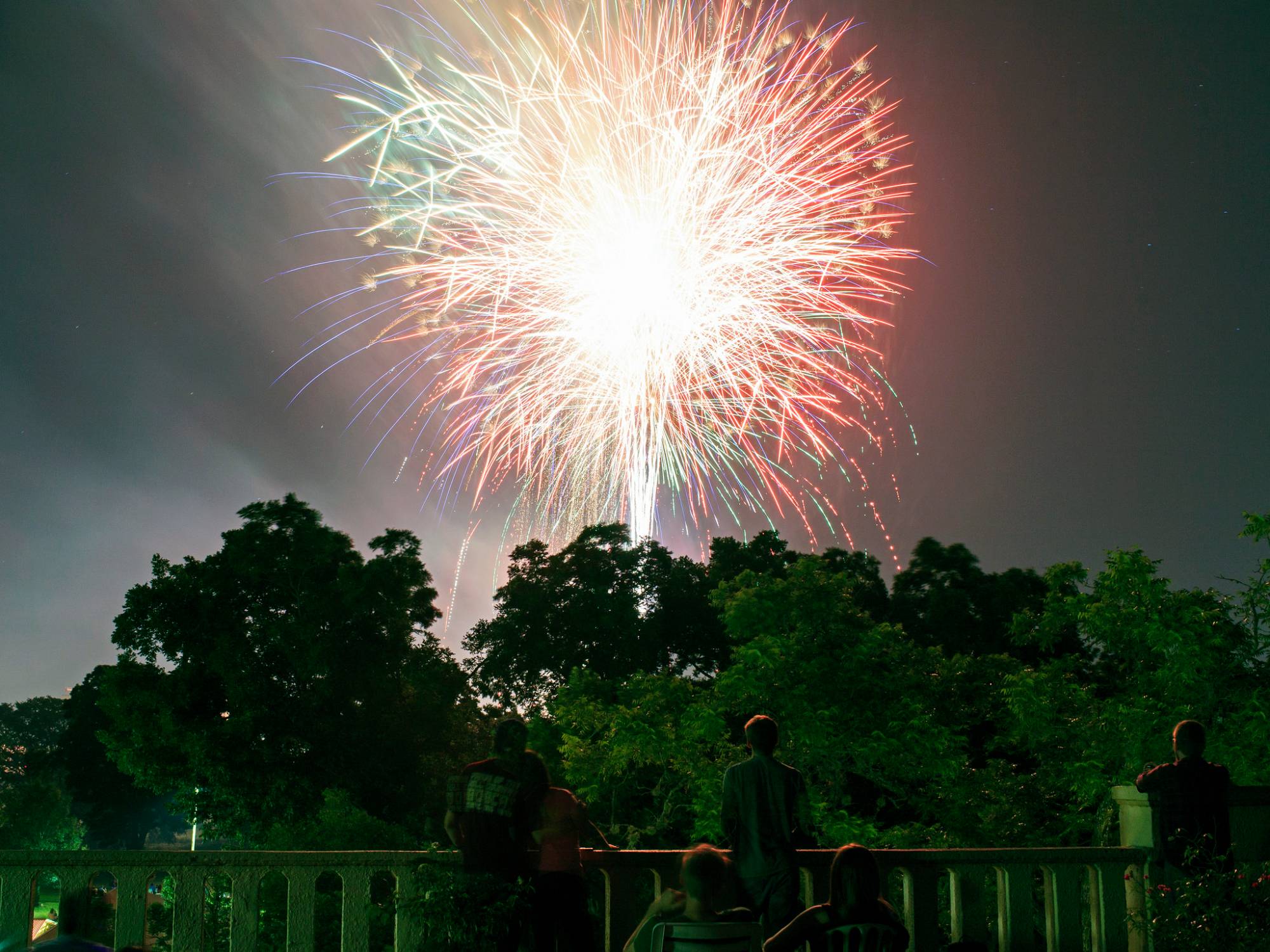 Visitors can view 4th of July fireworks from the top deck of The Meadows Center.