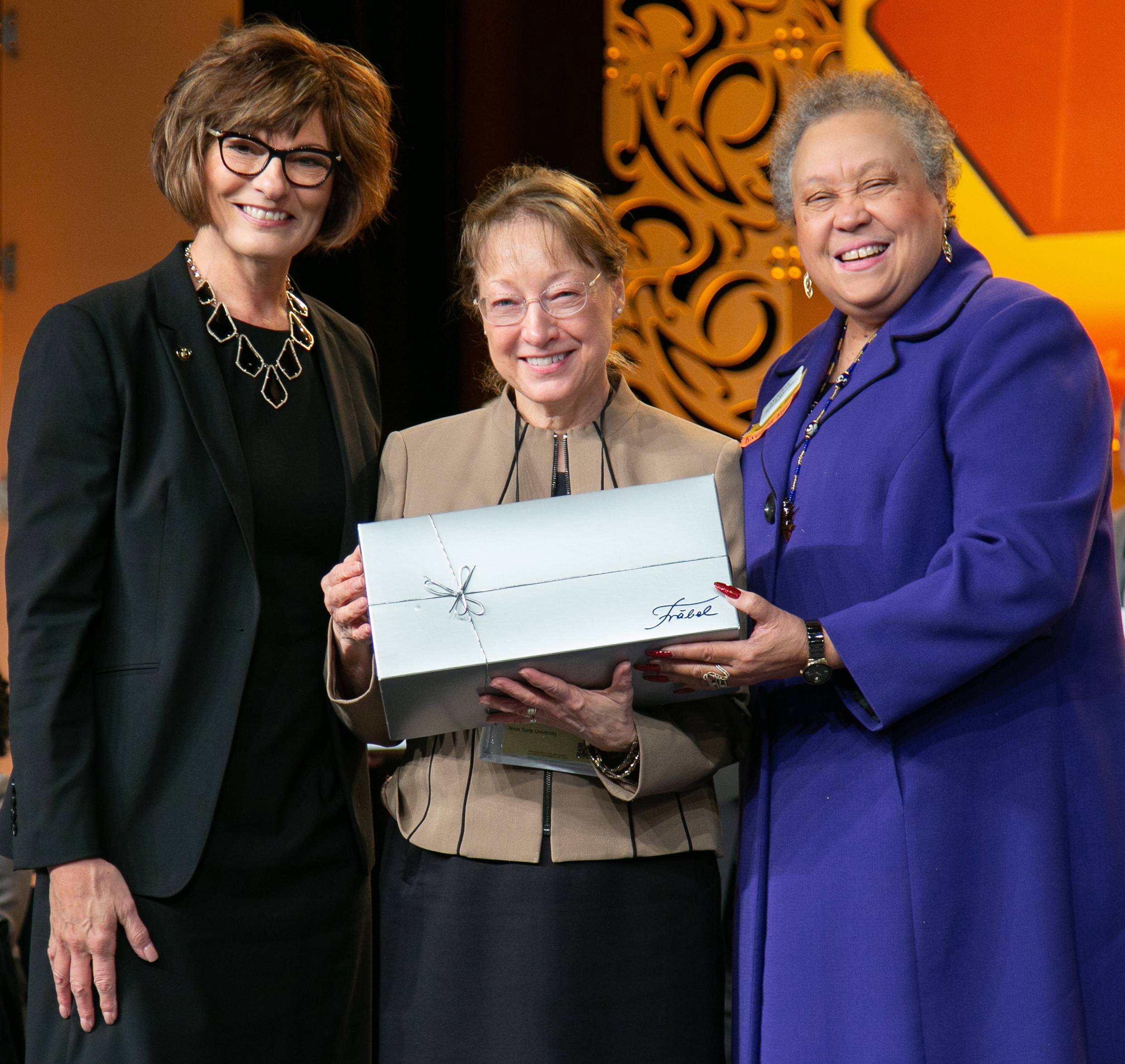 Brenda Helllyer, San Jacinto College chancellor and chair of the Southern Association of Colleges and Schools Commission on Colleges (SACSCOC) board of trustees; Denise M. Trauth, president of Texas State University and recipient of SACSCOC's Carol A. Luthman Meritorious Service Award; and Belle S. Wheelan, president of Southern Association of Colleges and Schools Commission on Colleges.
