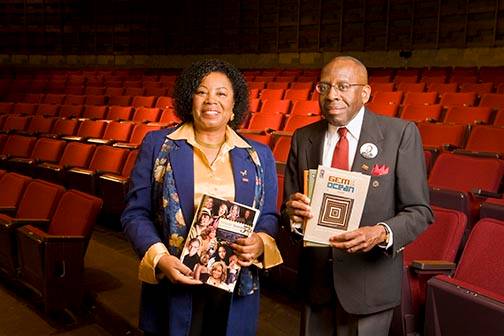 The editors of "Acting Up and Getting Down," Texas State professors Sandra Mayo and Elvin Holt.