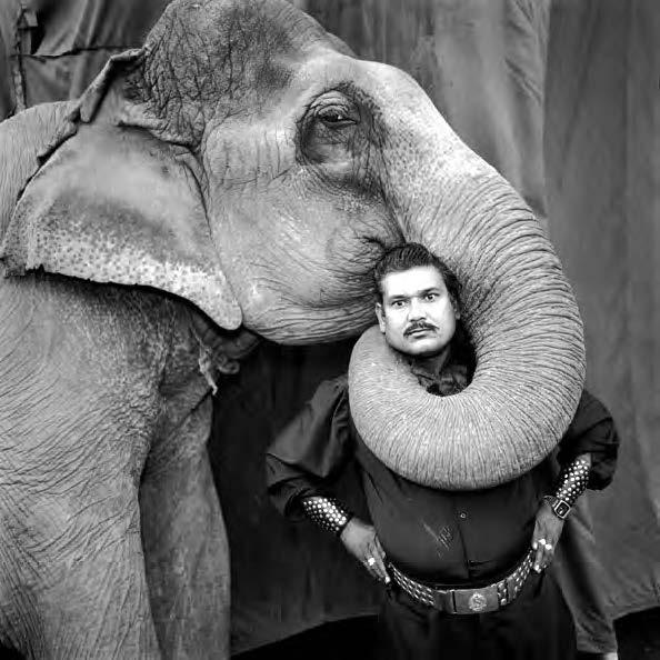 Photograph: Ram Prakash Singh with His Elephant, Shyama, Great Golden Circus, Ahmedabad, India, © 1990, Mary Ellen Mark