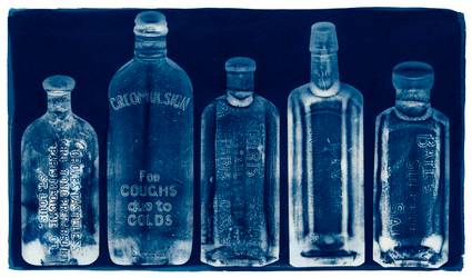 Medicine Bottles, © 2012, David Johndrow, archival pigment print from cyanotype photogram