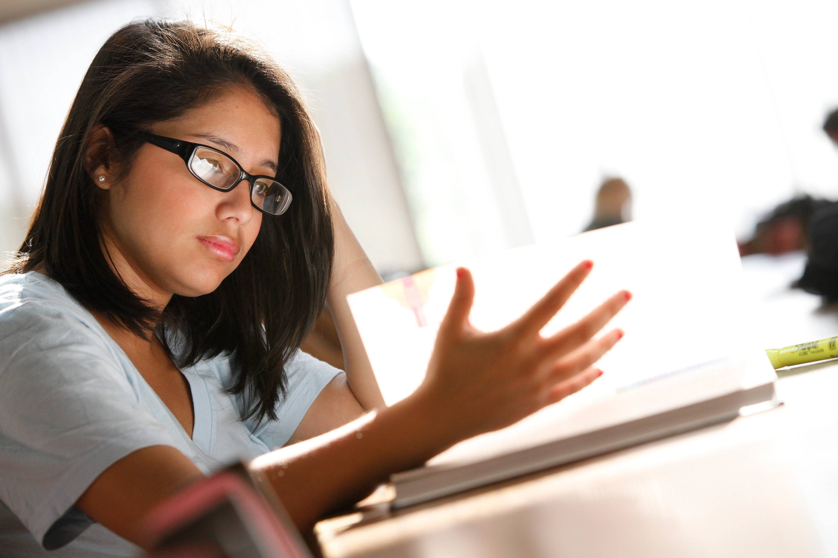 student studying