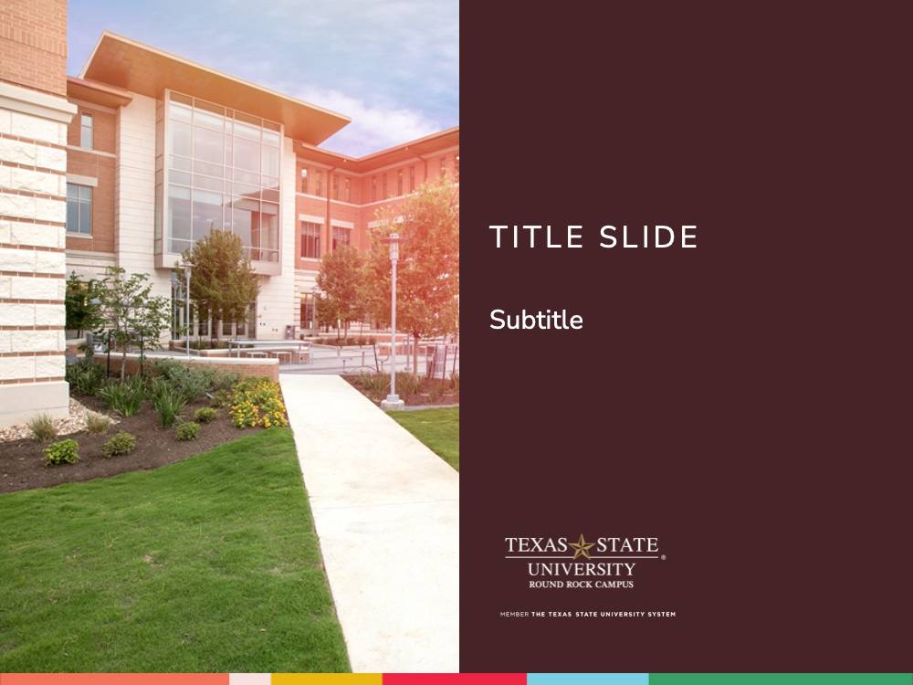 Maroon background with Texas State University - Round Rock logo