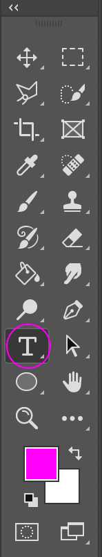 Instructional image illustrating step 4, what the type tool looks like in the tools panel.