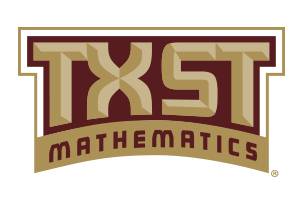 TXST logo with a "Mathematics" banner