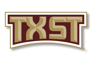 TXST logo with a drop shadow
