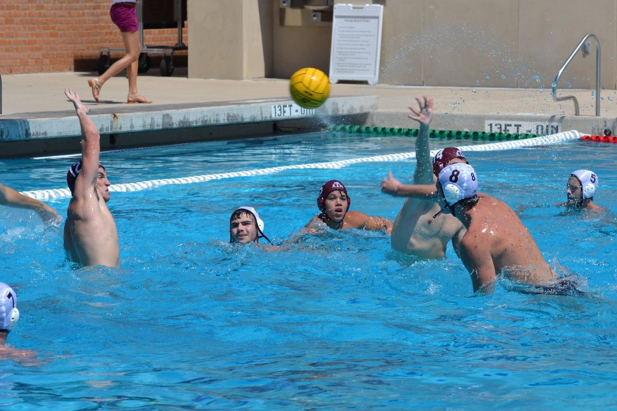 Men's Water Polo attempting a shot on goal