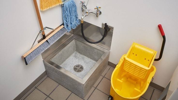 Mop sink in utility closet