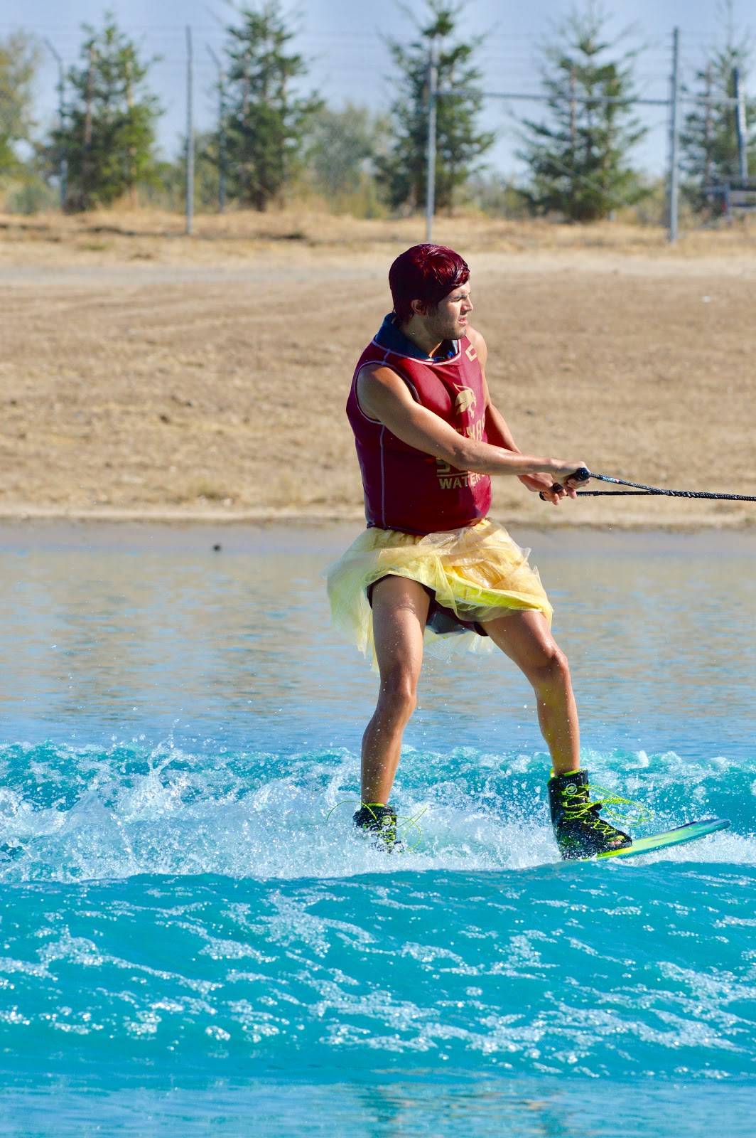 Water Ski club member on the water skiing