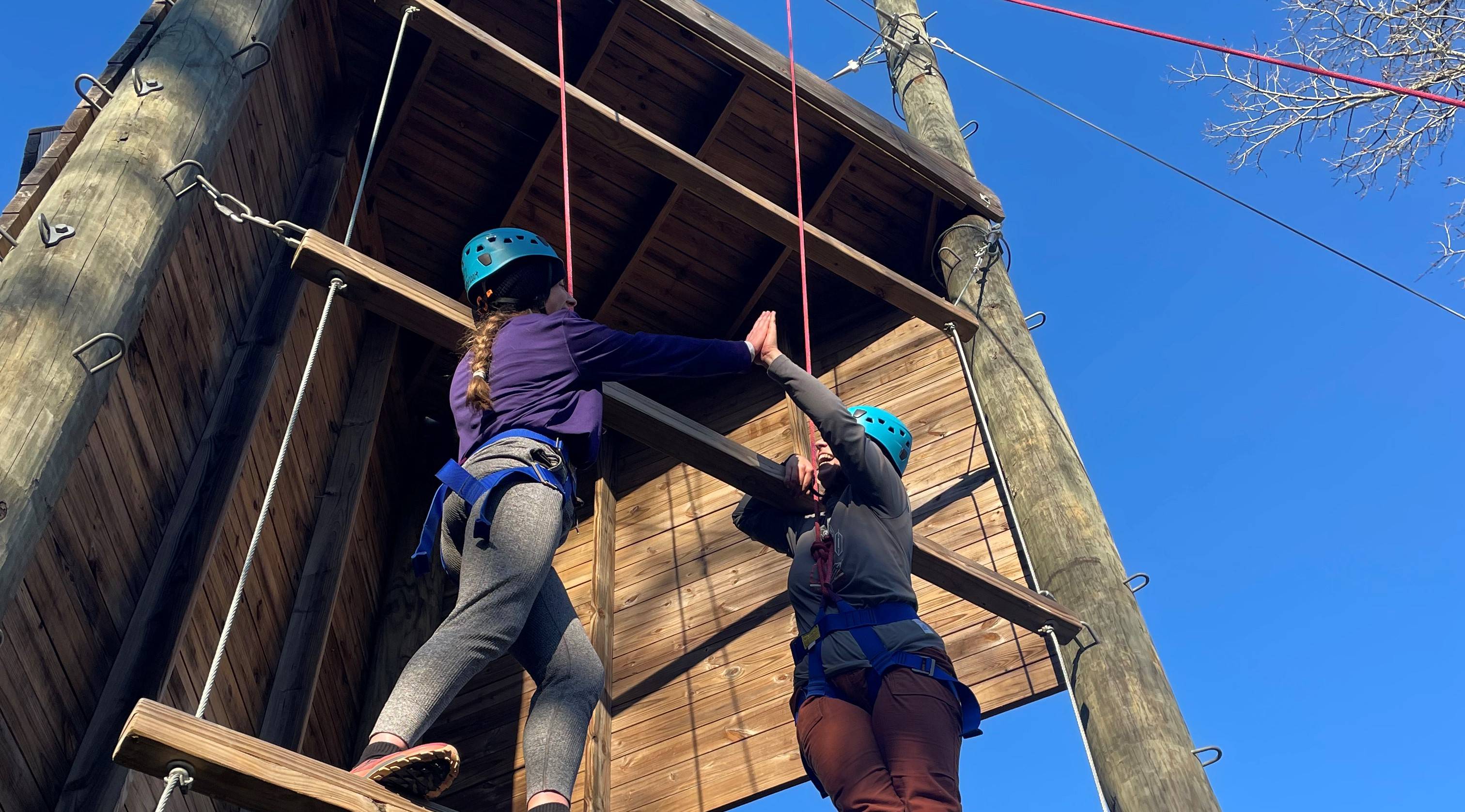 Participants on challenge course
