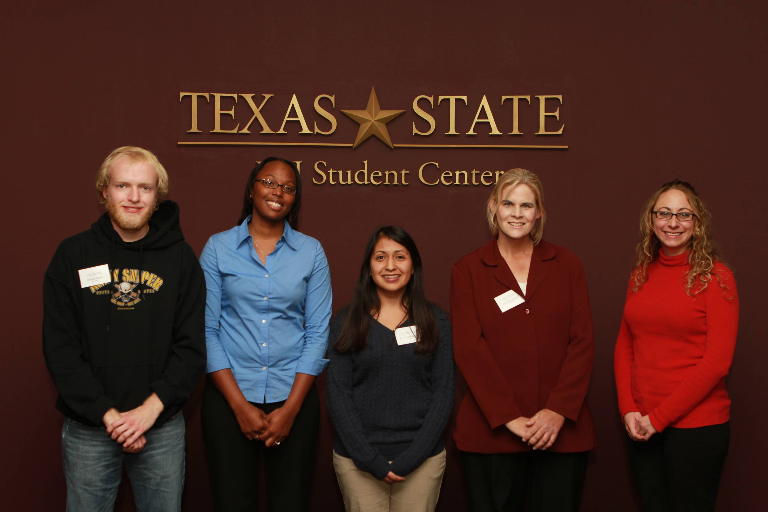 2010 URC Poster Winners: Joseph Whitt, Sherille Bradly, Amanda Duran, Lucinda Choules, and Danielle Faurie