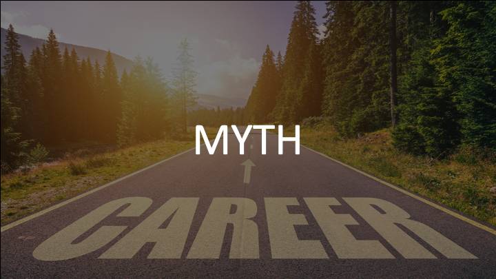 Myth with a blurred background of road with the word career